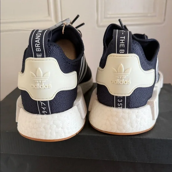 Adidas NMD R1 Navy and White Sneakers - Picture 5 of 6